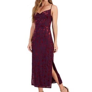 NWT Taylor Burnout Slip Dress in Purple Velvet